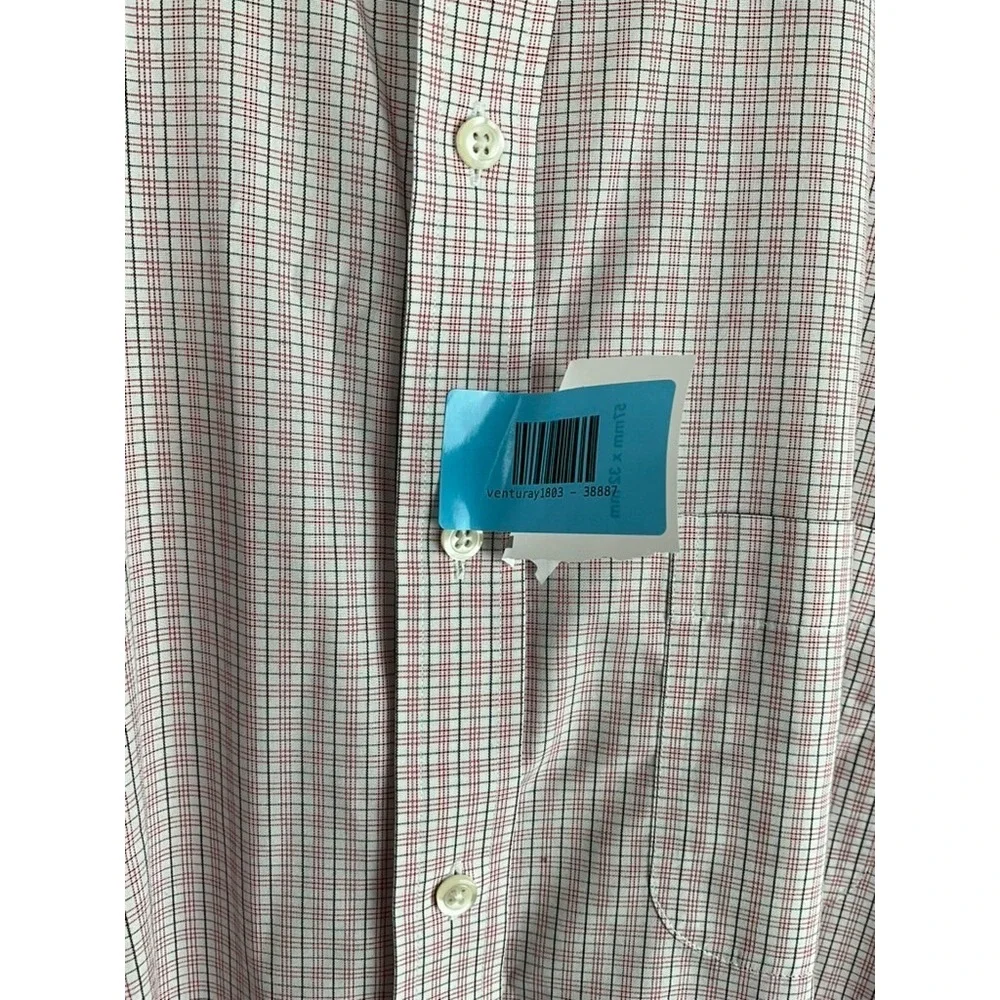 Brooks Brothers White base Red/Blue Micro Regent Dress Shirt 17.5 34/35 Non-Iron - Picture 3 of 9